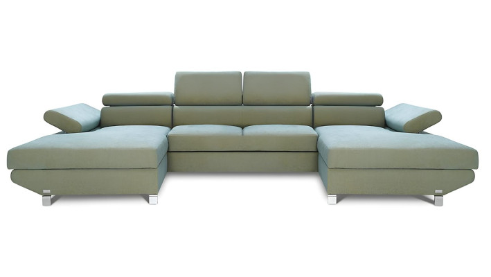 Wohnlandschaft Ecksofa U-Form Sofa Couch Design Couch Textil Modern Polster Neu