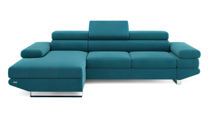 Eck Stoff  Ecksofa L-Form Sofa Couch Design Couch Polster Textil Modern Turkis
