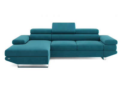 Eck Stoff  Ecksofa L-Form Sofa Couch Design Couch Polster Textil Modern Turkis