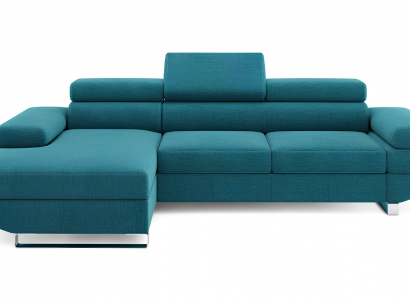 Eck Stoff  Ecksofa L-Form Sofa Couch Design Couch Polster Textil Modern Turkis