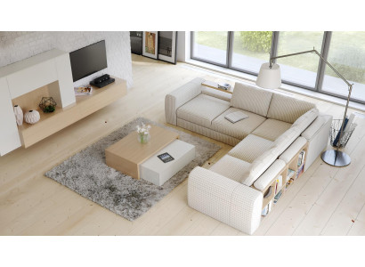 Freistehende Couch Regal Ecksofa Wohnlandschaft Sofa Polster Sitz Ecke Landhaus