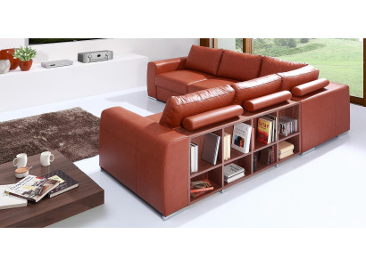 Ecksofa Freistehende Couch Regal Wohnlandschaft Sofa Polster Sitz Ecke Landhaus