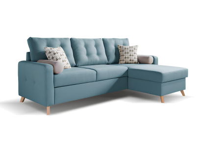 L-Form Bettfunktion Stoff Ecksofa Sofa Couch Design Couch Polster Textil Modern