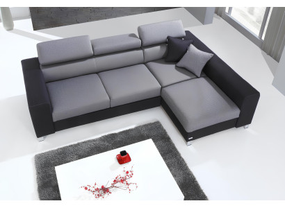 Ecksofa L-Form Sofa Couch Design Couch Polster Textil Modern Bettfunktion Stoff