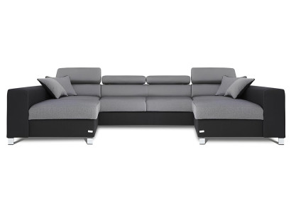 Wohnlandschaft Bettfunktion Stoff Ecksofa U-Form Sofa Couch Design Couch Textil