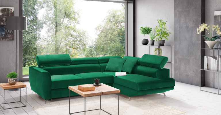 Ecksofa L-Form Sofa Couch Design Couch Polster Neu Bettkasten Bettfunktion Stoff