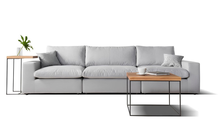 Sofa 3 Sitzer Stoff Couch Design Couch Polster Textil Modern Grau Dreisitzer Neu