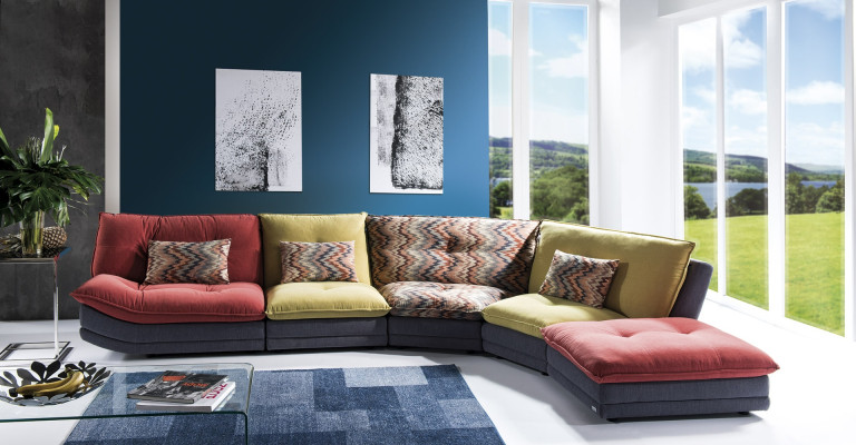 Design Stoff Ecksofa L-Form Sofa Couch Design Polster Textil Modern Eckgarnitur