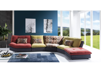 Design Stoff Ecksofa L-Form Sofa Couch Design Polster Textil Modern Eckgarnitur