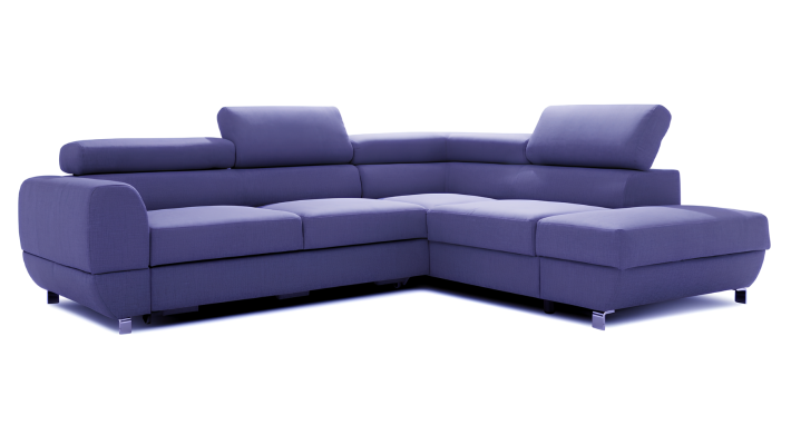 Stoff Ecksofa L-Form Sofa Couch Design Polster Modern Textil Bettfunktion Grau