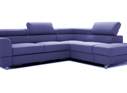 Stoff Ecksofa L-Form Sofa Couch Design Polster Modern Textil Bettfunktion Grau