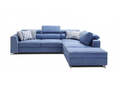 Ecksofa L-Form Sofa Couch Design Polster Schlafsofa Textil Bettfunktion Kasten