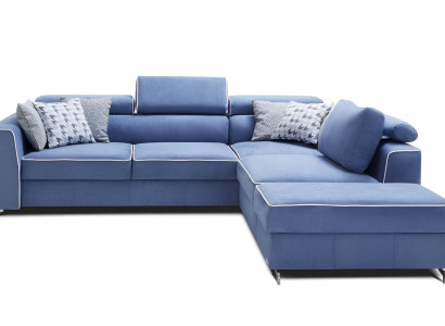 Ecksofa L-Form Sofa Couch Design Polster Schlafsofa Textil Bettfunktion Kasten