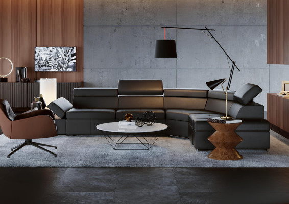 Ecksofa Moderne Sofa Eck Couch Garnitur Design Polster Wohnlandschaft 100% Leder