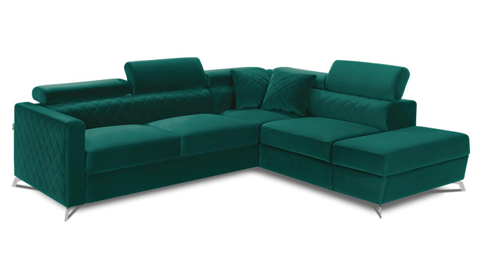 Ecksofa L-Form Couch Design Polster Textil Bettfunktion Stoff Blaue Sofa Couchen