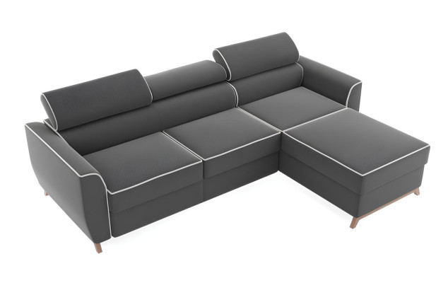 Ecksofa Stoff L-Form Couch Design Polster Textil Eck Modern Grau Eckgarnitur Neu