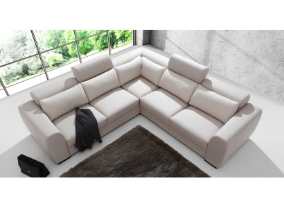 Ecksofa Wohnlandschaft Sofa Couch Polster Leder Design Relax Multifunktion LForm