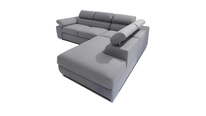 Bettkasten Bettfunktion Ecksofa Stoff L-Form Couch Design Polster Textil Modern