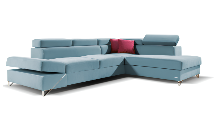 Ecksofa Stoff L-Form Bettfunktion Couch Design Polster Textil Eck Modern Gelb