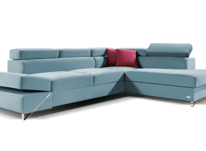 Ecksofa Stoff L-Form Bettfunktion Couch Design Polster Textil Eck Modern Gelb