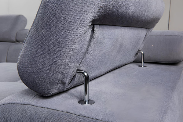 Ecksofa Stoff L-Form Couch Design Polster Textil Eck Modern Relax Automatik Grau