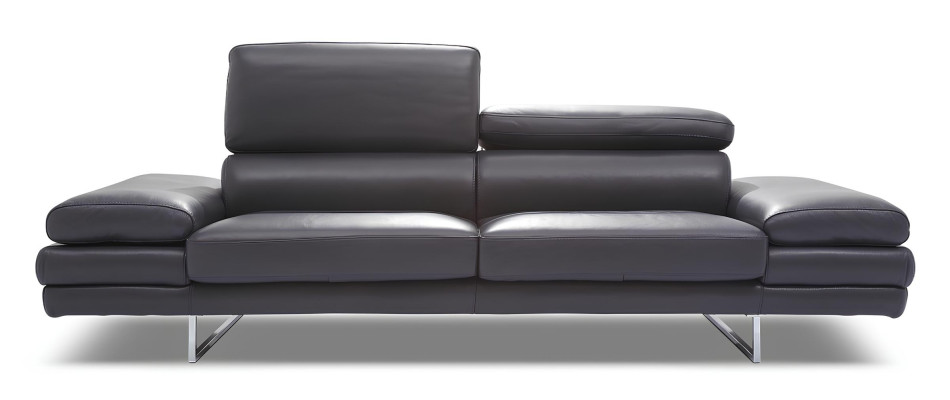 Couch 2 Sitzer Sofa 100% Italienisches Leder Couch Design Polster Modern Schwarz