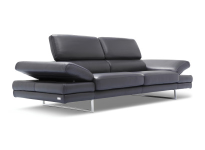 Couch 2 Sitzer Sofa 100% Italienisches Leder Couch Design Polster Modern Schwarz