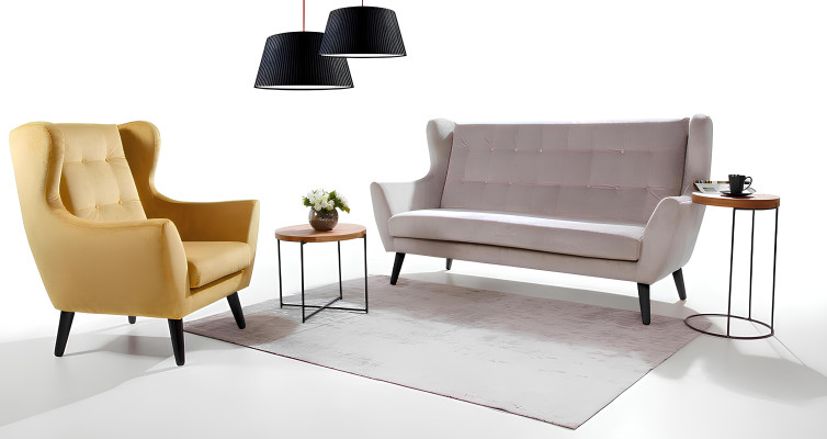 Couch Design Polster Modern Grau Textil 3 Sitzer Bank Chesterfield Dreisitzer
