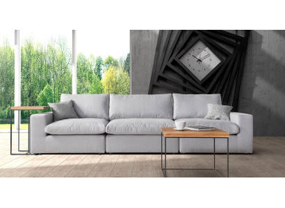 Sofas Couch Design Polster Modern Grau Textil Stoff Sofa 3 Sitzer Dreisitzer