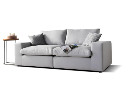 Sofa Couch Design Polster Modern Grau Textil Stoff Sofas 2 Sitzer Zweisitzer Neu
