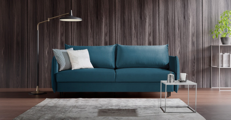 Sofa 2 Sitzer Couch Design Polster Modern Textil Stoff Bettfunktion Zweisitzer