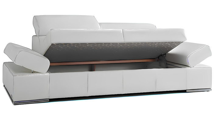 Bettfunktion 100% Italienisches Leder 2 Sitzer Couch Design Polster Modern Neu