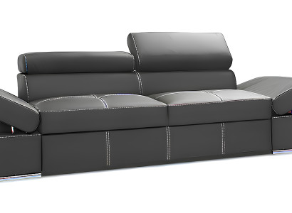 Bettfunktion 2,5 Sitzer Couch Design Polster Modern 100% Italienisches Leder Neu