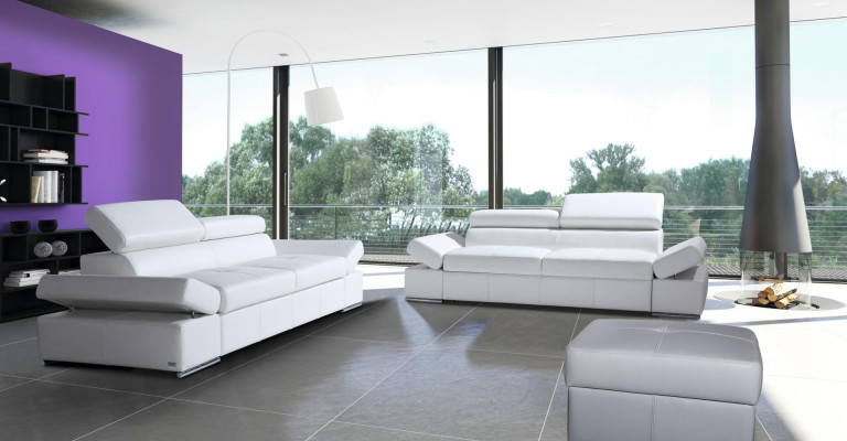 Sofagarnitur Couch Polster Sofa  Komplett Set Design Leder 2tlg. Garnituren Neu