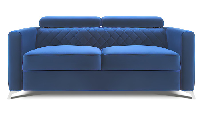 Sofa 2 Sitzer  Couch Design Polster Modern Textil Stoff Blau  Sitz Sofas