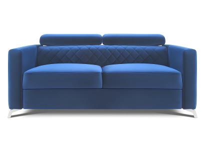 Sofa 2 Sitzer  Couch Design Polster Modern Textil Stoff Blau  Sitz Sofas