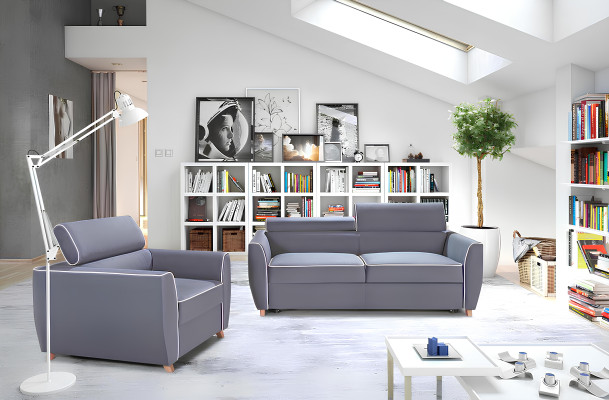 Sofagarnitur 3+1 Sitzer Couch Design Polster Modern Textil Stoff Bettfunktion