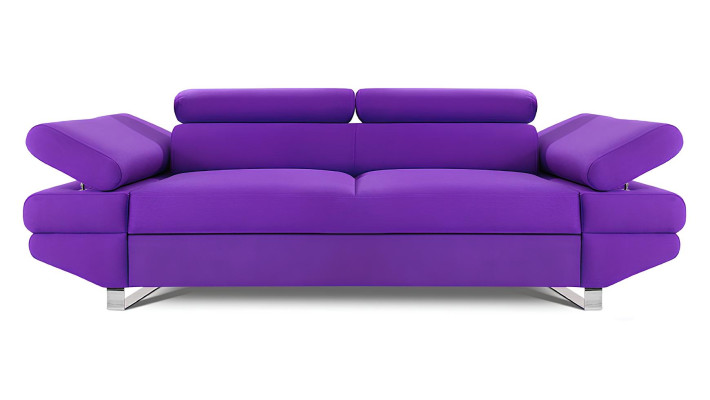 Sofa 2 Sitzer Design Polster Modern Textil Stoff Zweisitzer Couch Lila Designer