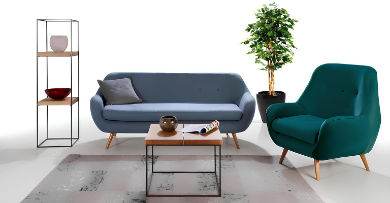 Sessel Design Polster Modern Textil Stoff 1 Sitzer Grün Fernseh 1 Sitzer Neu