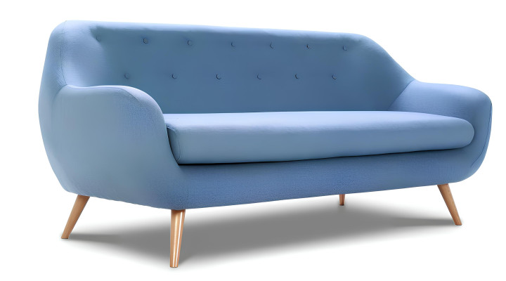 Sofa 2 Sitzer Design Polster Modern Textil Sofas Zweisitzer Blau Chesterfield