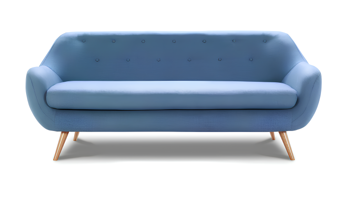 Sofa 2 Sitzer Design Polster Modern Textil Sofas Zweisitzer Blau Chesterfield