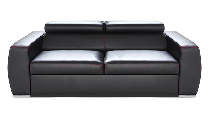 Sofa 2 Sitzer Bettfunktion Design Polster Modern 100% Italienisches Leder Sofas