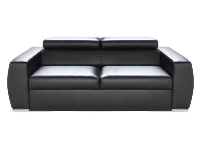 Sofa 2 Sitzer Bettfunktion Design Polster Modern 100% Italienisches Leder Sofas