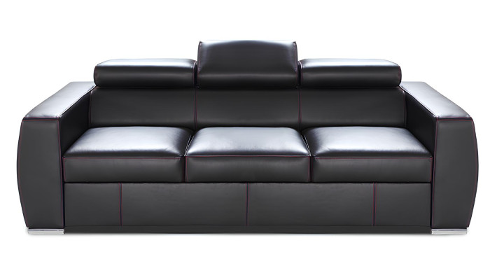 Leder Sofa 3 Sitzer Bettfunktion Design Polster Modern 100% Italienisches Leder