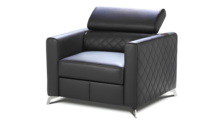 Sessel Designer Stuhl Polster Relex 100% Italienisches  Leder Lounge 1 Sitzer