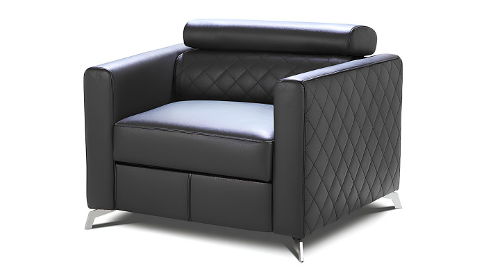 Sessel Designer Stuhl Polster Relex 100% Italienisches  Leder Lounge 1 Sitzer