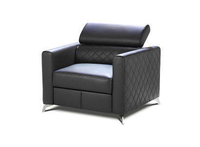 Sessel Designer Stuhl Polster Relex 100% Italienisches  Leder Lounge 1 Sitzer