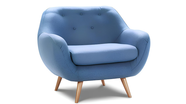 Sessel Club Lounge Design Stuhl Polster Sofa 1 Sitzer Relax Fernseh Blauer Neu