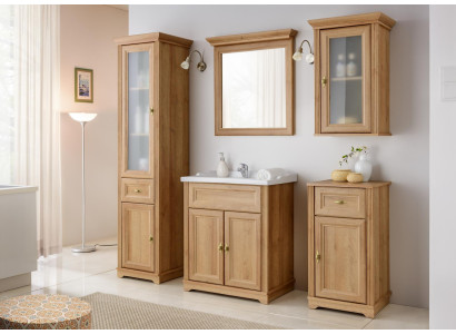 Design Badezimmer Möbel Bad 5 tlg Set Garnitur Schrank Waschbecken Landhaus Stil