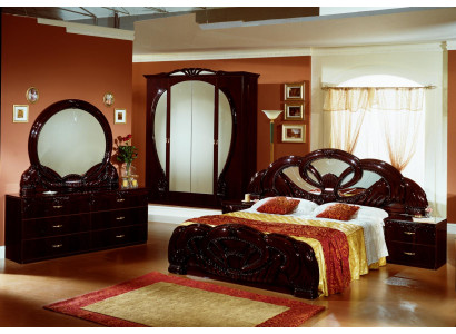 Königliches Design Bett 2x Nachttische Schlafzimmer Garnitur 3tlg. Set Holz Neu